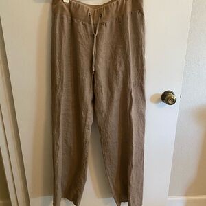 Eileen Fisher linen pants, tan, size S